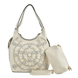 Flower handbag with matching purse/clutch