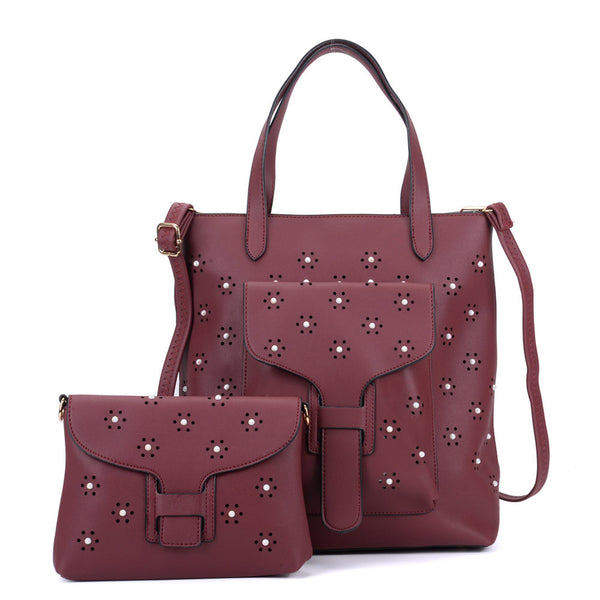 Pearl handbag with matching clutch/purse