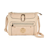 Zip and buckle detail handbag with shoulder strap