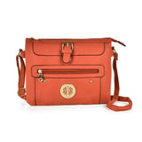 Zip and buckle detail handbag with shoulder strap