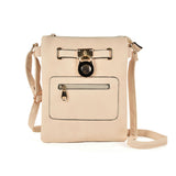 Zip and lock detail crossbody bag