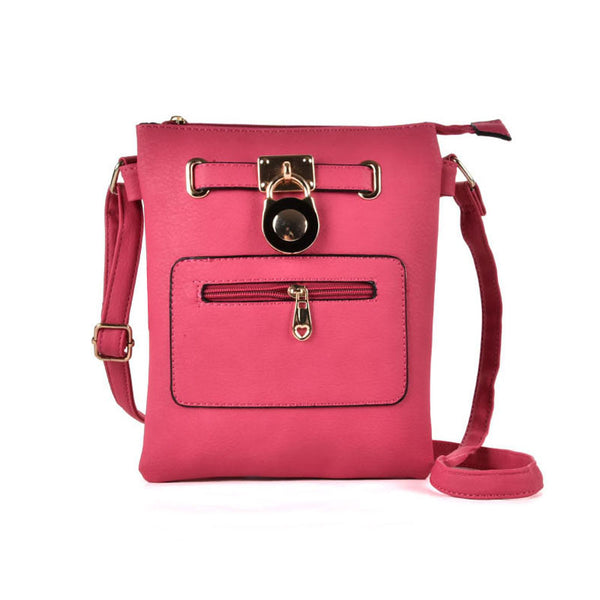 Zip and lock detail crossbody bag