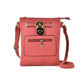 Zip and lock detail crossbody bag
