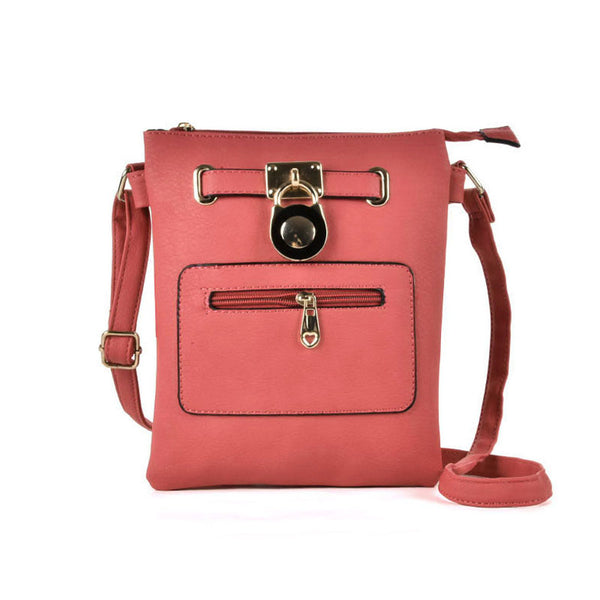 Zip and lock detail crossbody bag