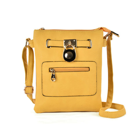 Zip and lock detail crossbody bag