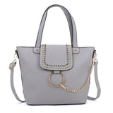 Studded Tote Bag With Ring Detail