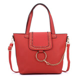 Studded Tote Bag With Ring Detail