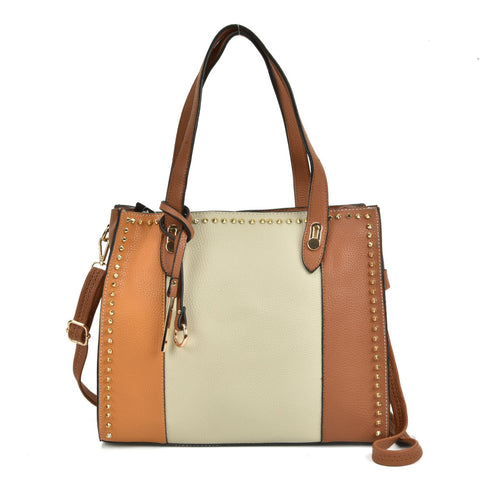 Patchwork Studded Handbag