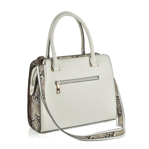 Snake Embossed Large Tote Bag