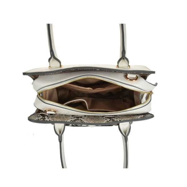 Snake Embossed Large Tote Bag