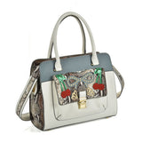 Snake Embossed Large Tote Bag