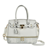 Snake embossed handbag with detail