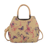 Butterfly handbag with metal accents